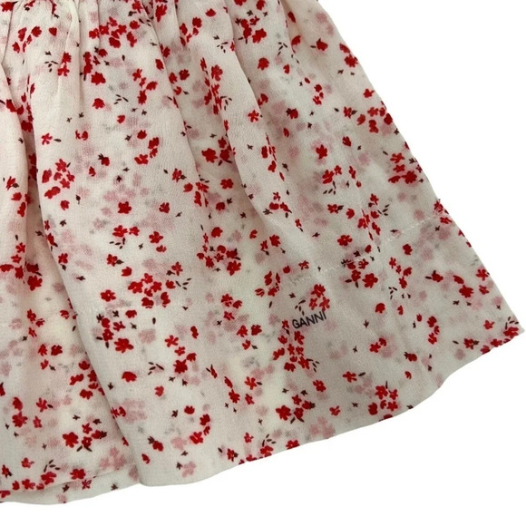 GANNI Georgette Ruched Chiffon Disty High-waisted Mini Skirt Women’s size 4 or S - Picture 7 of 14